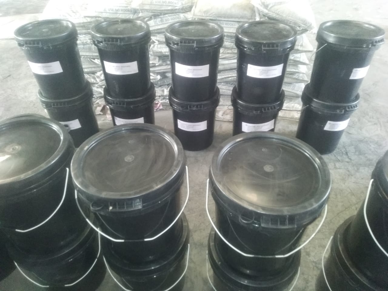 Batch-labelled finished product in the Forecoat warehouse