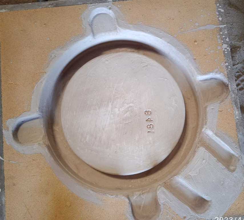Refractory coating sample under inspection